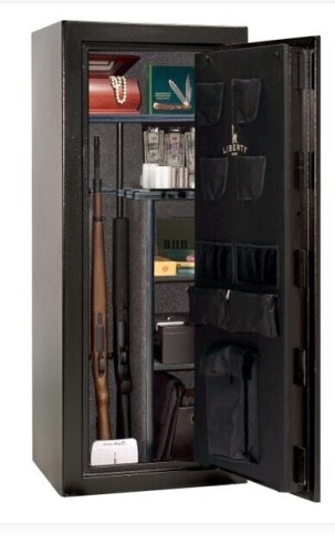 Liberty Safes Centurion 18 Gun Electronic Lock Black w/ Chrome Hardware - 18-030-07H New Shelf Pull $999
