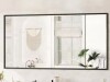 Acegoses 72 in. W x 36 in. H Modern Beveled Aluminum Frame Rectangular Wall Mirror, Brushed Black New in Box $499