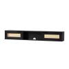 Walker Edison Destin Modern Rattan Flip-Down-Door Wall-Mounted Floating TV Stand for TVs up to 65 Inches, 58 Inch, Black New in Box $299