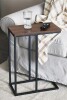 Trent Austin Design&reg; Jamestown C?Shaped Side End Table with Mid Century Walnut Grain and Metal Frame New In Box $89