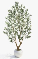 Vitalismo Artificial Olive Tree With Fruit In White Planter, Fake Potted Topiary Tree For Home & Office, 5 ft. New In Box $299