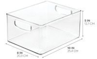 iDesign Stackable Storage Bin with Handles, Clear