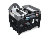 Harriet Bee 4-in-1 Convertible Baby Playard with Bassinet, Diaper Changer, Cradle Bedside Sleeper, Breathable Mesh, Storage Organizer Lockable Wheels New In Box $299