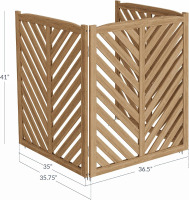 BELLEZE Wooden Privacy Fence Panels - Outdoor Enclosure for Air Conditioner, Pool Equipment, Generator, and Trash Cans (3 Panels, Brown) $299