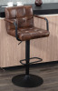 Furnimart 30" Faux Leather Upholstered Bar Stool, Adjustable Counter Stool Bar Chair Modern Design Swivel for Kitchen and Dining Room (Leather-Dark Brown) New Shelf Pull $299