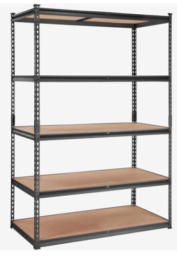 VEVOR Storage Shelving Unit, 5-Tier Adjustable, 2000 lbs Capacity, Heavy Duty Garage Shelves Metal Organizer Utility Rack, Black, 48" L x 24" W x 72" H for Kitchen Pantry Basement Bathroom Laundry New In Box $299