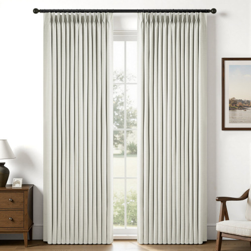 Latitude Run&reg; Pinch Pleated Curtains, Full Blackout Drapes Back Tab Pinch Pleat Curtain with Hooks+Rings (Pair) 52" x 96" $99