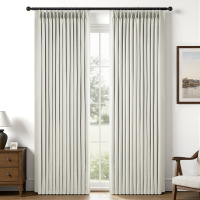 Latitude Run&reg; Pinch Pleated Curtains, Full Blackout Drapes Back Tab Pinch Pleat Curtain with Hooks+Rings (Pair) 52" x 96" $99