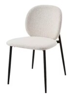 Acme Furniture Klaus White Boucle and Black Finish Polyester Side Chair with No Additional Features New Open Box $299