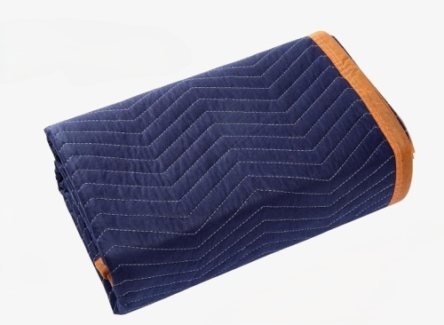 VEVOR 80" x 72" Professional Non-Woven & Recycled Cotton Moving Blanket, Heavy Duty Mover Pad for Protecting Furniture, Floors, Appliances, Blue/Orange New $79