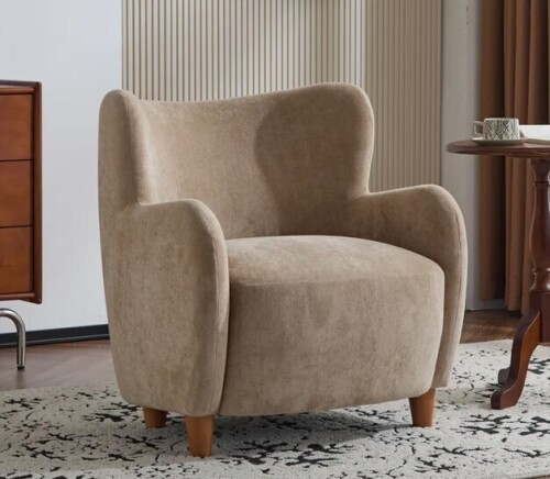 Latitude Run Reshami Wing Back Fabric Upholstered Accent Chair New in Box $699