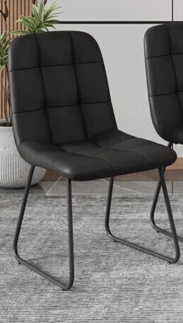 Williston Forge Modern Kitchen Dining Chair, Upholstered Side Chair in Black New in Box $299