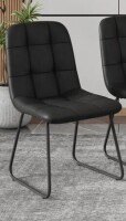Williston Forge Modern Kitchen Dining Chair, Upholstered Side Chair in Black New in Box $299
