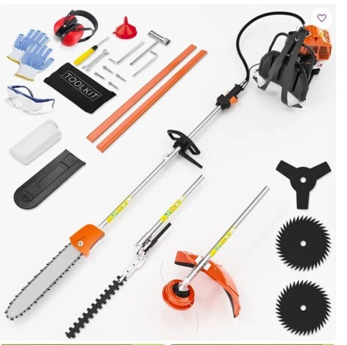 Woyao 52cc Gas Powered Weed Wacker, 3 In 1 Gas Brush Cutter String Trimmer Weed Eater With Rubber Handle & Shoulder Strap, Quick Start 2-stroke Grass Trimmer New in Box $399
