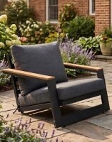 Brayden Studio Patio Aluminum Chair Set in Dark Gray $499