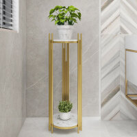 Arlmont & Co. 35.4" Tall Metal 2-Tiered Plant Stand Modern Corner Plant Stand Indoor $299