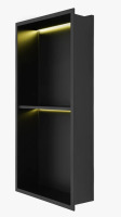 OUKANING 2-Tier Modern Embedded Bathroom Shower Wall Niche With RGB Light 13 in. x 25 in. New In Box $299