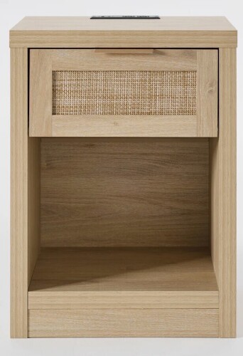 Millwood Pines Arianna 25" H 1 - Drawer Nightstand with Charging Station New In Box $299