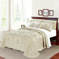 BNF Home Damask 4 Piece Bedspread Set, King, Beige $299