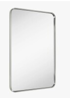 Ebern Designs Aria Rounded Rectangle Bathroom Vanity Mirror, Vertically/Horizontal Hanging, 24" x 30" New In Box $299