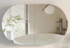 Joss & Main 38"w X 24" H Wall Mounted Bathroom Medicine Cabinet With Horizontal Oval Mirror & 2 Doors Storage, White New In Box $299