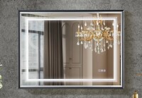 Ivy Bronx 40 in. x 30 in. LED Bathroom Beveled Mirror, 3000-6000K Gradient Front And Backlit LED Mirror For Bathroom, 3 Colors Dimmable, IP54 Enhanced Anti-Fog, Hanging Plates Wall Mount Lighted Mirror (Beveled Mirror) New In Box $499