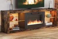 Bestier 70.8 in. Fireplace TV Stand Fits TV's Up to 75 in. Entertainment Center with Adjustable Shelves & LED in Rustic Brown Insert Sold Separately New In Box $399