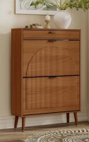 Rebrilliant Designer Curved Three-dimensional Texture Fluted Panel Shoe Storage Cabinet New In Box $399