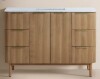 Joss & Main Nova 48" Marble Top Single Sink Vanity in Reeded Birch New in Box $4199
