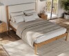 Ebern Designs Ardin Solid Wood Bed Frame With Cream Boucle Upholstered Headboard King Size Cream New in Box $1499