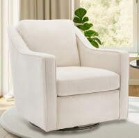 Wade Logan Upholstered Swivel Accent Chair, 360&deg; Swivel Lounge Chair with Removable Cushions, Textured Fabric, Modern Armchair in Beige New in Box $799