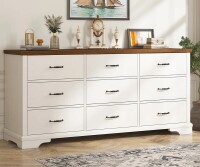 EnHomee 9 Drawer White Dresser for Bedroom Wood Dressers&Chest of Drawers 63" Long Dresser New Open Box $499