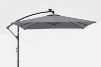Sonkuki 8.2 ft. x 8.2 ft. Gray Cantilever Solar LED Lighted Square Patio Umbrella New In Box $399