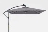 Sonkuki 8.2 ft. x 8.2 ft. Gray Cantilever Solar LED Lighted Square Patio Umbrella New In Box $399