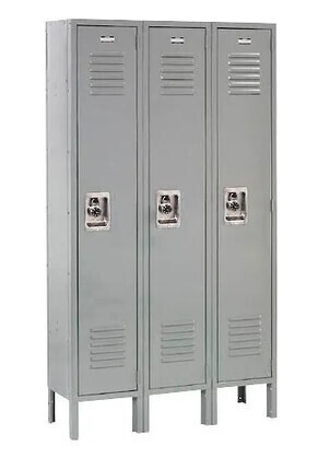 Global Industrial&trade; Infinity&reg; 1-Tier 3 Door Locker, 36"W x 18"D x 66"H, Gray, Assembled $699