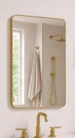Niveal 24 in. W x 36 in. H Rectangular Framed Wall Bathroom Vanity Mirror in Brass New In Box $299