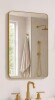 Niveal 24 in. W x 36 in. H Rectangular Framed Wall Bathroom Vanity Mirror in Brass New In Box $299