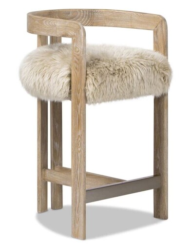 Jennifer Taylor Home Millwick 26.5" Counter Stool with Natural Blonde Cushion in Rustic Blonde New In Box $599