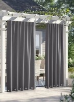 Ebern Designs Outdoor Patio Curtains 2 Panels Windproof Top Grommet & Back Tab Bottom, Thermal Insulated Drapes Keep Privacy for Yard/Porch with Ropes for Fixed, 52" x 95" New In Box $89