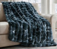 EverGrace Ridgeline Faux Fur Throw Blanket New In Box $199