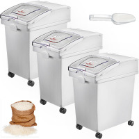 VEVOR 6.6 Gallons Rectangle Plastic Food Storage Container (Set of 3) New In Box $199