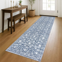 Charlton Home&reg; Vintage Floral Printed Washable Non-Slip Runner Rug, 2' x 8' $199