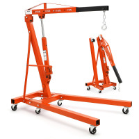 WFX Utility&trade; 2 Ton Folding Hydraulic Engine Hoist with Load Leveler 4400 LBS Capacity Heavy Duty Cherry Picker 6 Swivel Wheels&Hydraulic Pump Adjustable Boom (0.5T-2T) for Garage Workshop Warehouse Orange New In Box $399