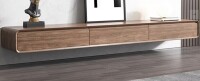 Povision Merrin-63" Minimalist Floating TV Stand in Dark Wood New in Box $799