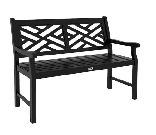 Outsunny 23.25 in. Black Wood Outdoor Bench New in Box $299