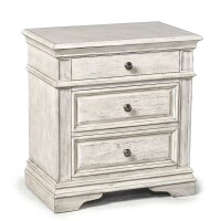 Steve Silver Cathedral White Acacia 3 -Drawer 28-in W x 30-in H Rustic Nightstand New in Box $499