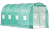 VEVOR Walk-in Tunnel Greenhouse, 15 x 7 x 7 ft Portable Plant Hot House with Galvanized Steel Hoops, 1 Top Beam, Diagonal Poles, Zippered Door & 8 Roll-up Windows, Green New In Box $299
