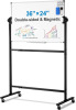 VEVOR Rolling Magnetic Whiteboard, Double-Sided Mobile Whiteboard 36x24 Inches, 360&deg; Reversible Adjustable Height Dry Erase Board with Wheels & Movable Tray for Office, School New In Box $199