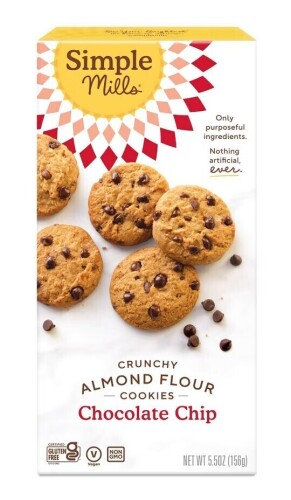 Simple Mills Crunchy Chocolate Chip Cookies - 5.5 oz New Best by 12/2026