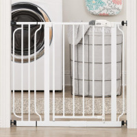 Regalo Safety 29"-38.5" Easy Step Baby Gate, Bottom of Stairs & Doorways Pressure Mounted with Door, For Babies, Toddlers & Pets, White, Tested & Trusted for 30 Years New In Box $89